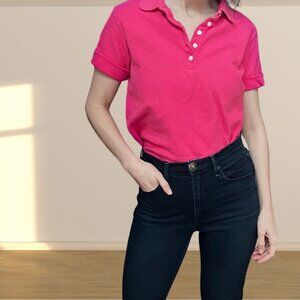 Talbots Pink Cotton Polo Shirt Short Sleeve Classic Fit